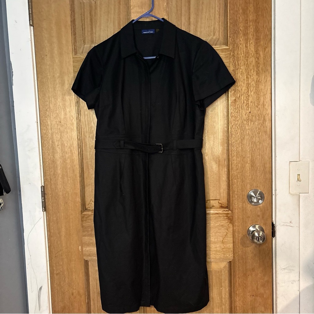 Martin + Osa Black Midi Dress with‎ Belt size 16